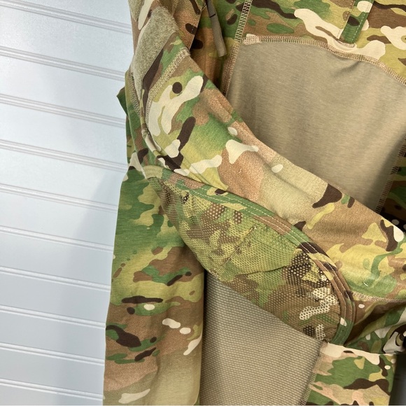 Army Combat Camo FR Shirt Small Padded Elbows Patchable Sleeves Military - Picture 4 of 13